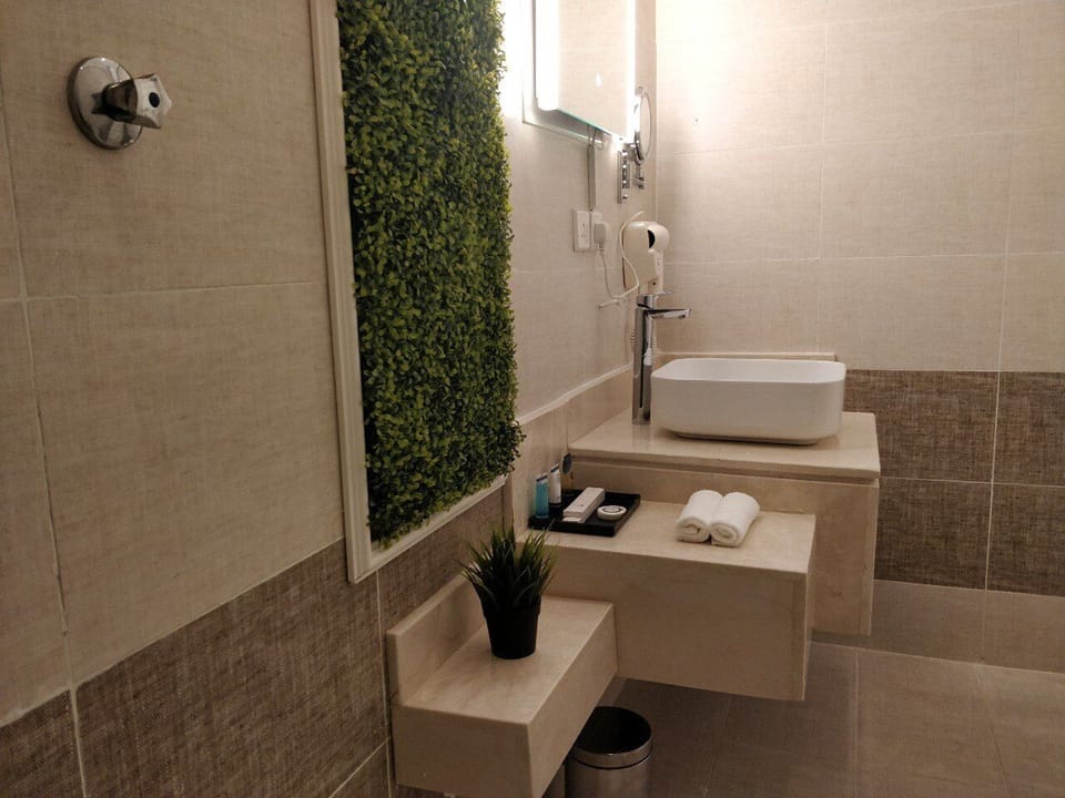 Hair dryer, bathrobes, slippers, bidet