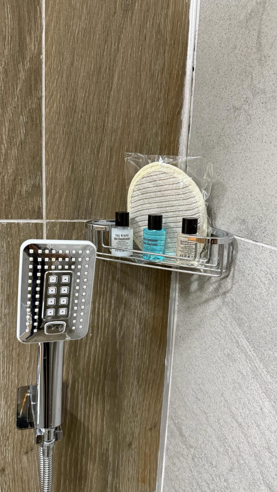Shower, hair dryer, slippers, towels