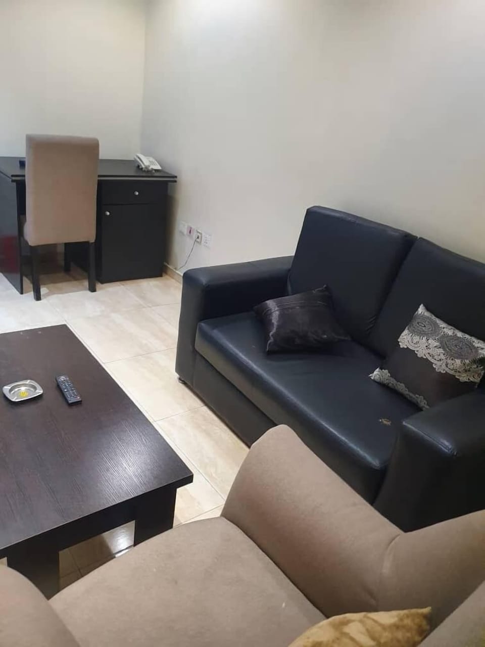 Basic Room | Desk, laptop workspace, iron/ironing board