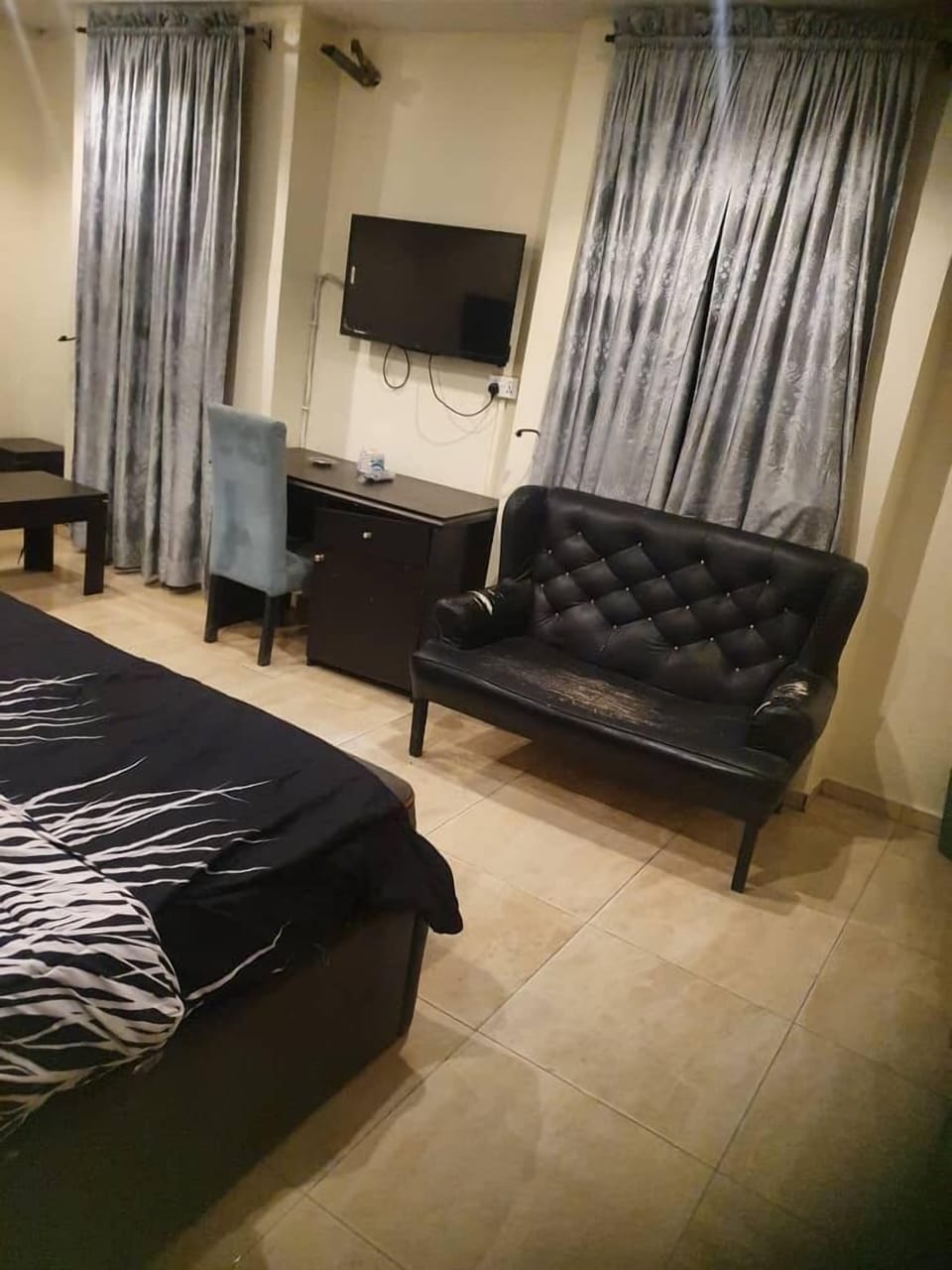 Basic Room | Desk, laptop workspace, iron/ironing board