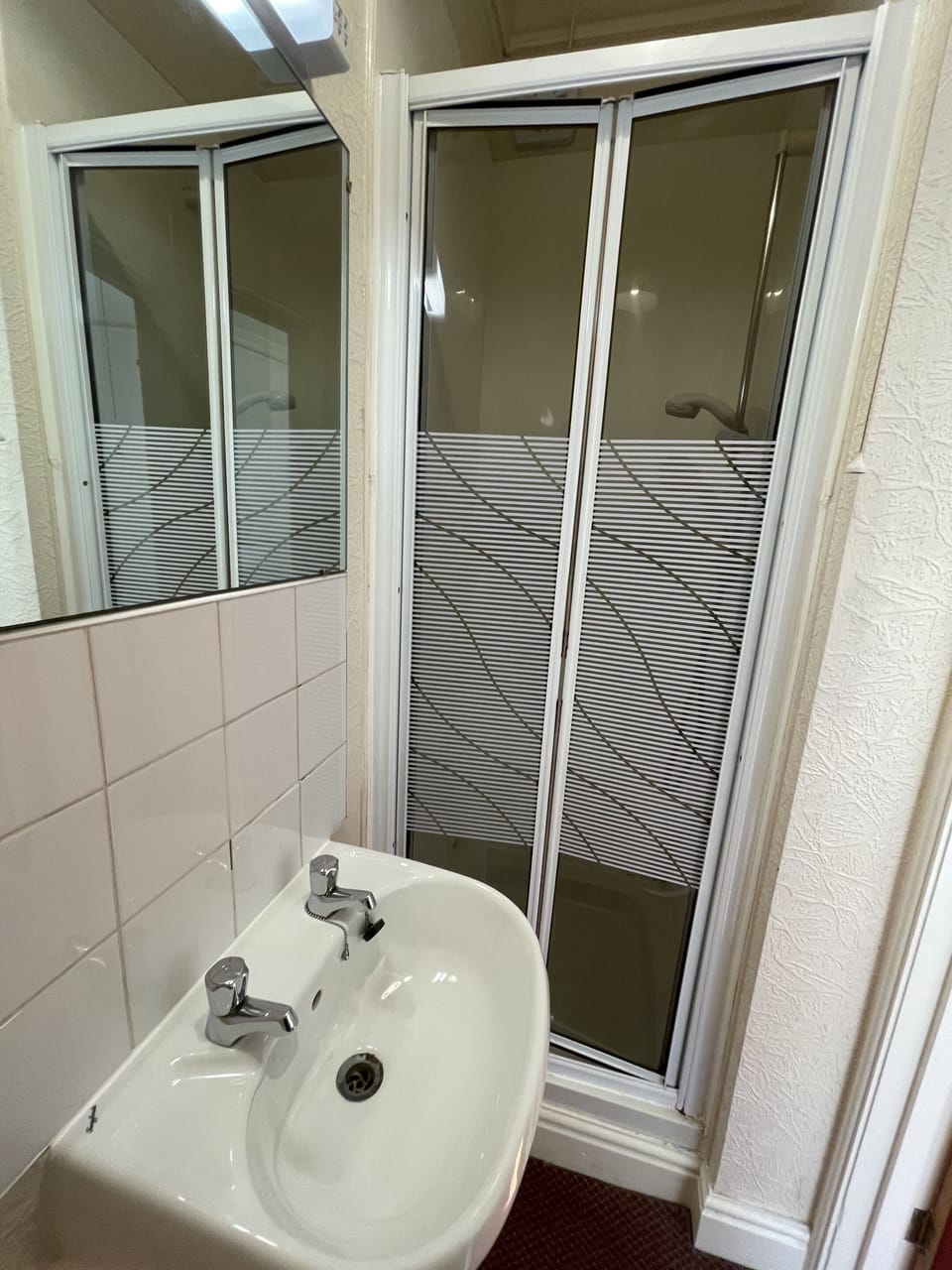 Hair dryer, towels, shampoo, toilet paper