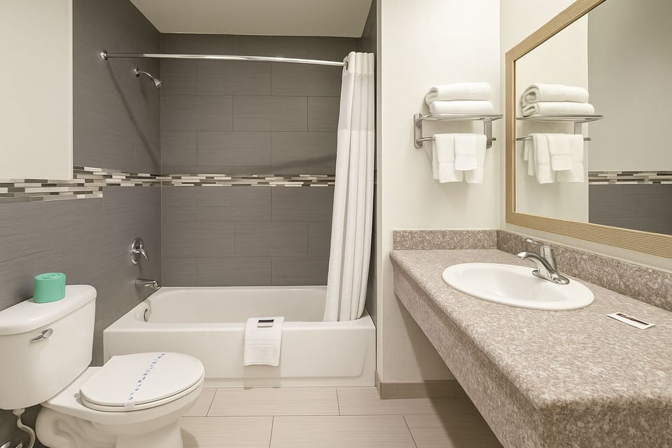 Comfort Suite | Bathroom | Towels, soap, shampoo, toilet paper