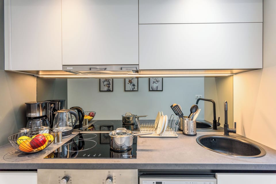 Apartment, 2 Bedrooms, Kitchen, City View | Private kitchen | Full-size fridge, microwave, oven, stovetop