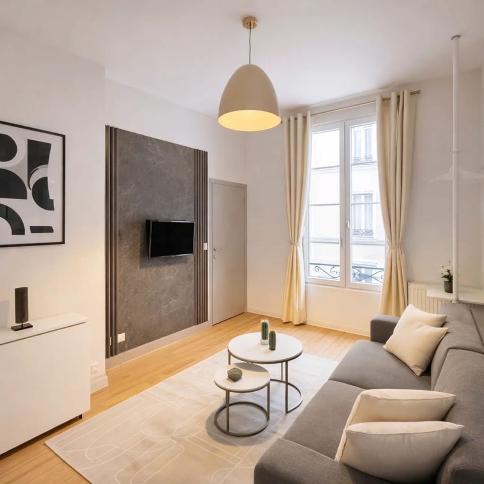 Classic Apartment, Courtyard View | Living area | 80-cm Smart TV with digital channels