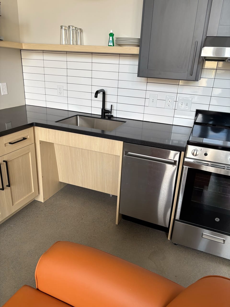 Studio (Mobility Access) | Private kitchen | Full-size fridge, microwave, oven, stovetop