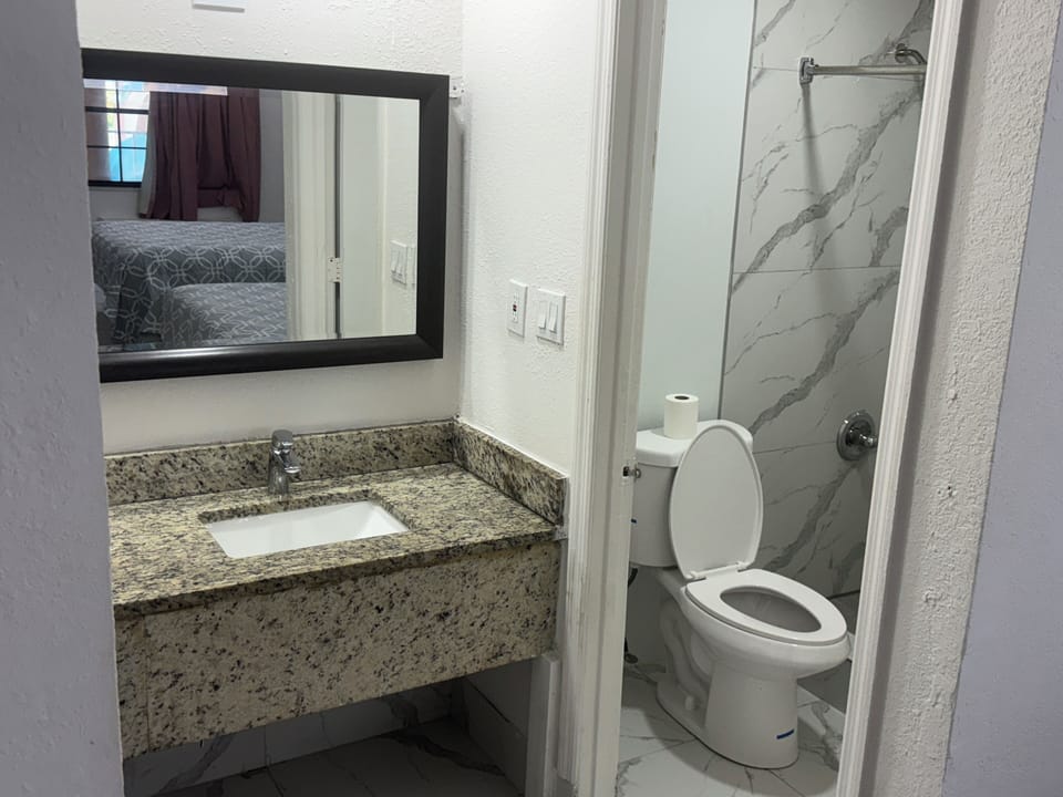 Towels, soap, shampoo