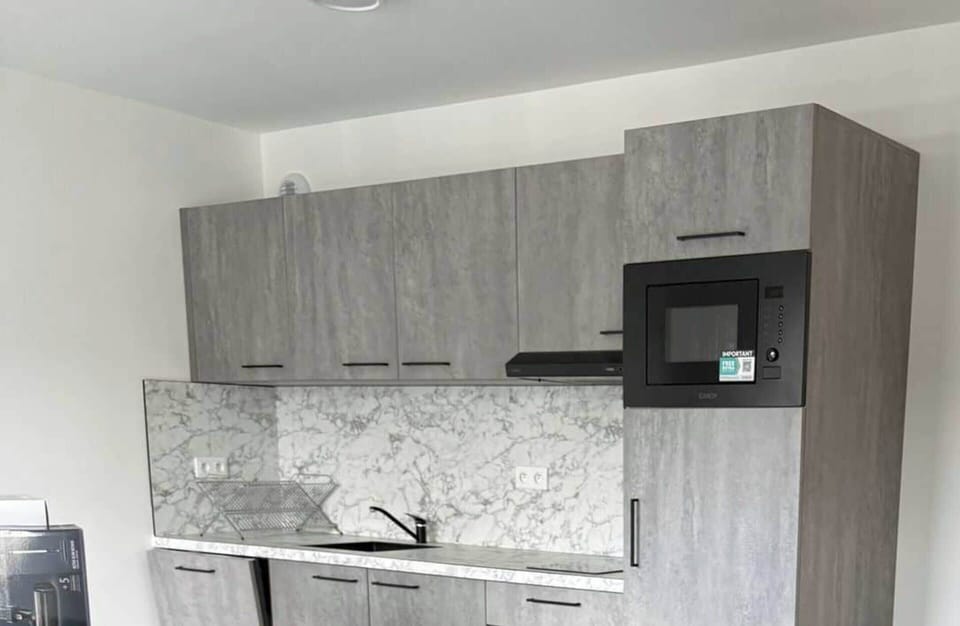 Apartment | Private kitchen | Fridge, microwave, oven, stovetop