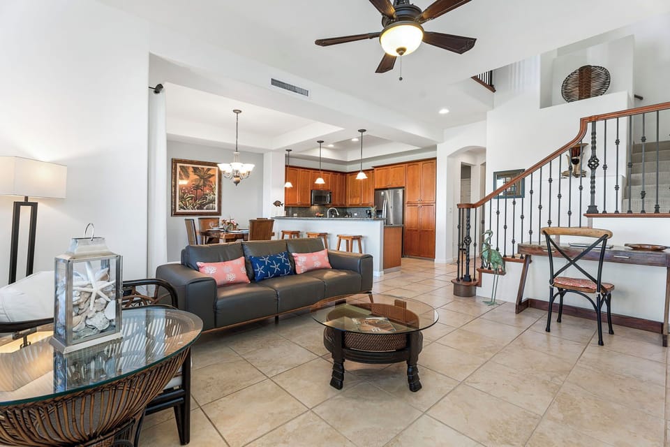 Townhome, Multiple Beds, Lanai, Golf View (Mauna Lani Fairways 903) | Living area | 50-inch TV with digital channels