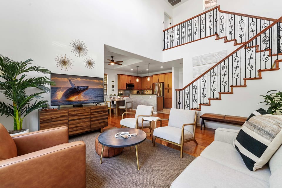 House, Multiple Beds, Kitchen, Golf View (Mauna Lani Fairways 801) | Living area | Flat-screen TV
