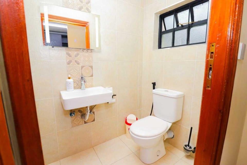 Slippers, towels, soap, toilet paper