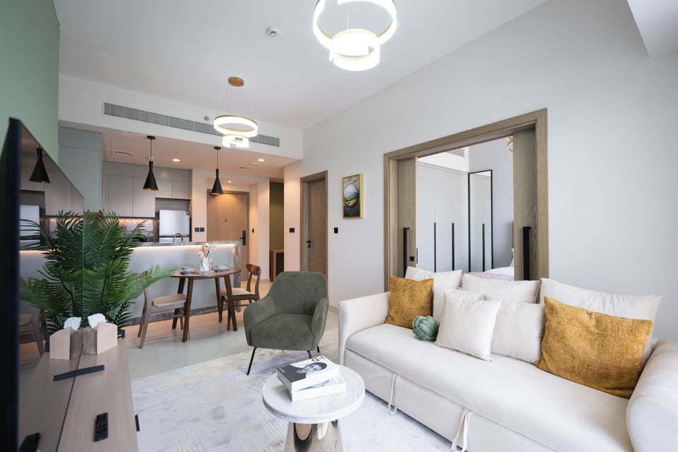 Deluxe Apartment, Balcony | Living area | 65-inch Smart TV with cable channels, Netflix, streaming services