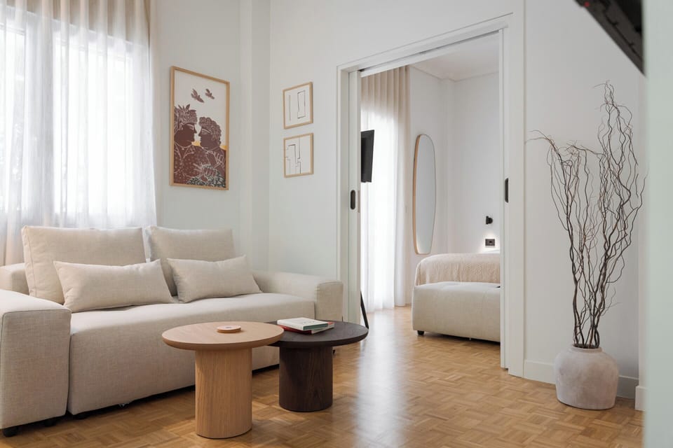 Superior Apartment, 2 Bedrooms | Living area | 55-inch Smart TV with cable channels, fireplace, Netflix