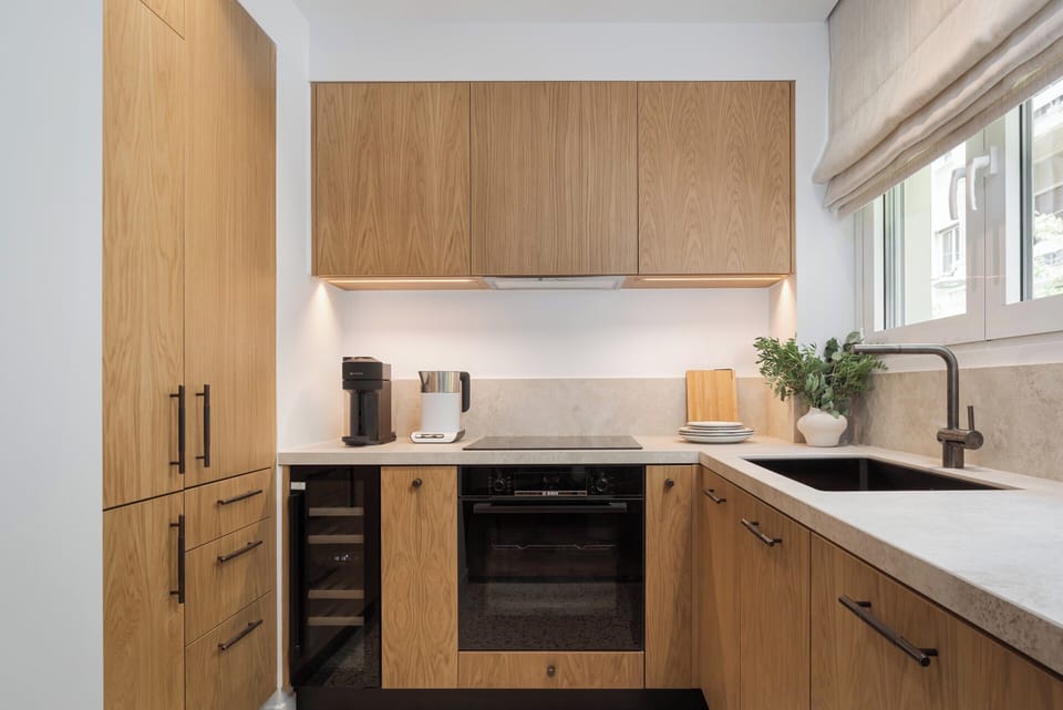 Superior Apartment, 2 Bedrooms | Private kitchen | Full-size fridge, microwave, oven, stovetop