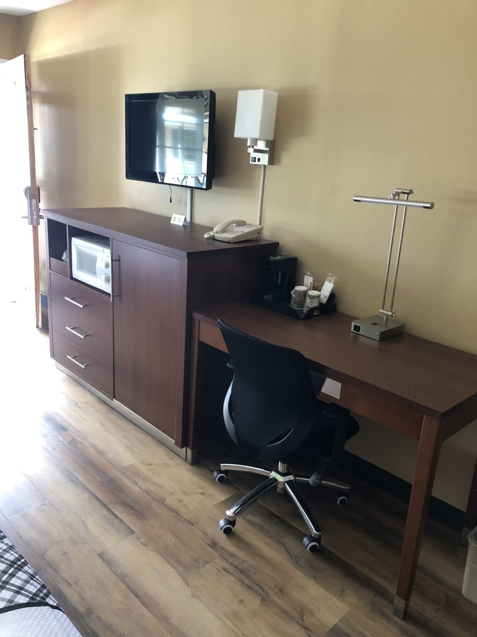 Individually decorated, individually furnished, desk, blackout drapes