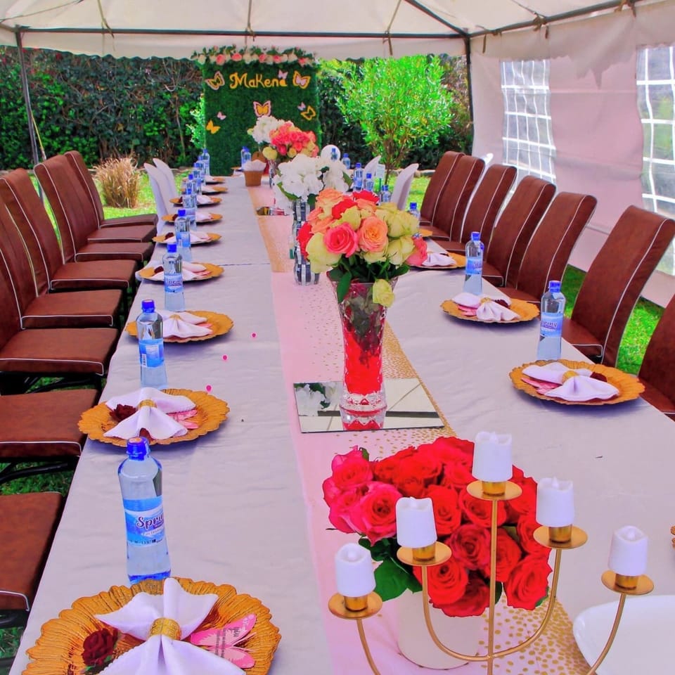 Outdoor banquet area