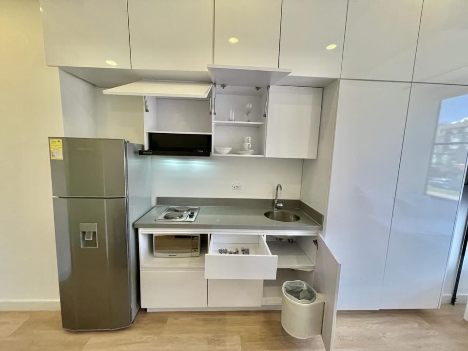 Comfort Apartment, Kitchenette, City View | Private kitchen | Full-size fridge, microwave, stovetop, dishwasher