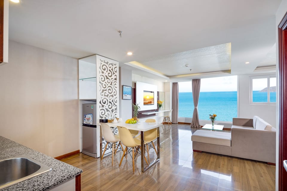 Apartment, 1 Bedroom, Sea View | Premium bedding, memory foam beds, minibar, in-room safe