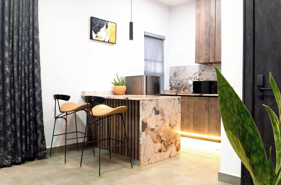 Luxury Penthouse, City View | Private kitchenette | Fridge, electric kettle