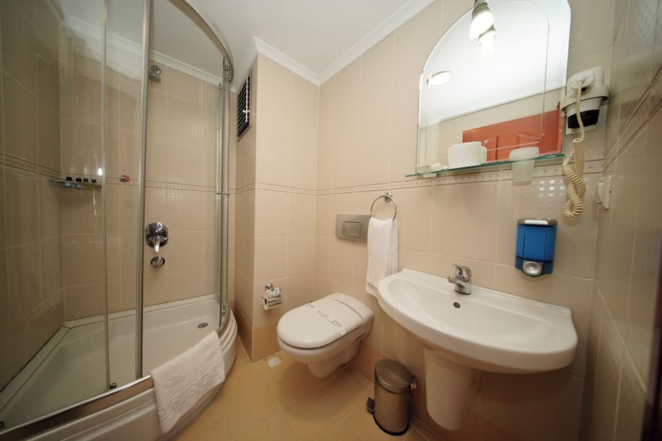 Free toiletries, hair dryer, slippers, towels