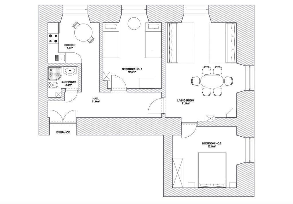 Family Apartment, 2 Bedrooms | In-room safe, blackout drapes, iron/ironing board, free WiFi