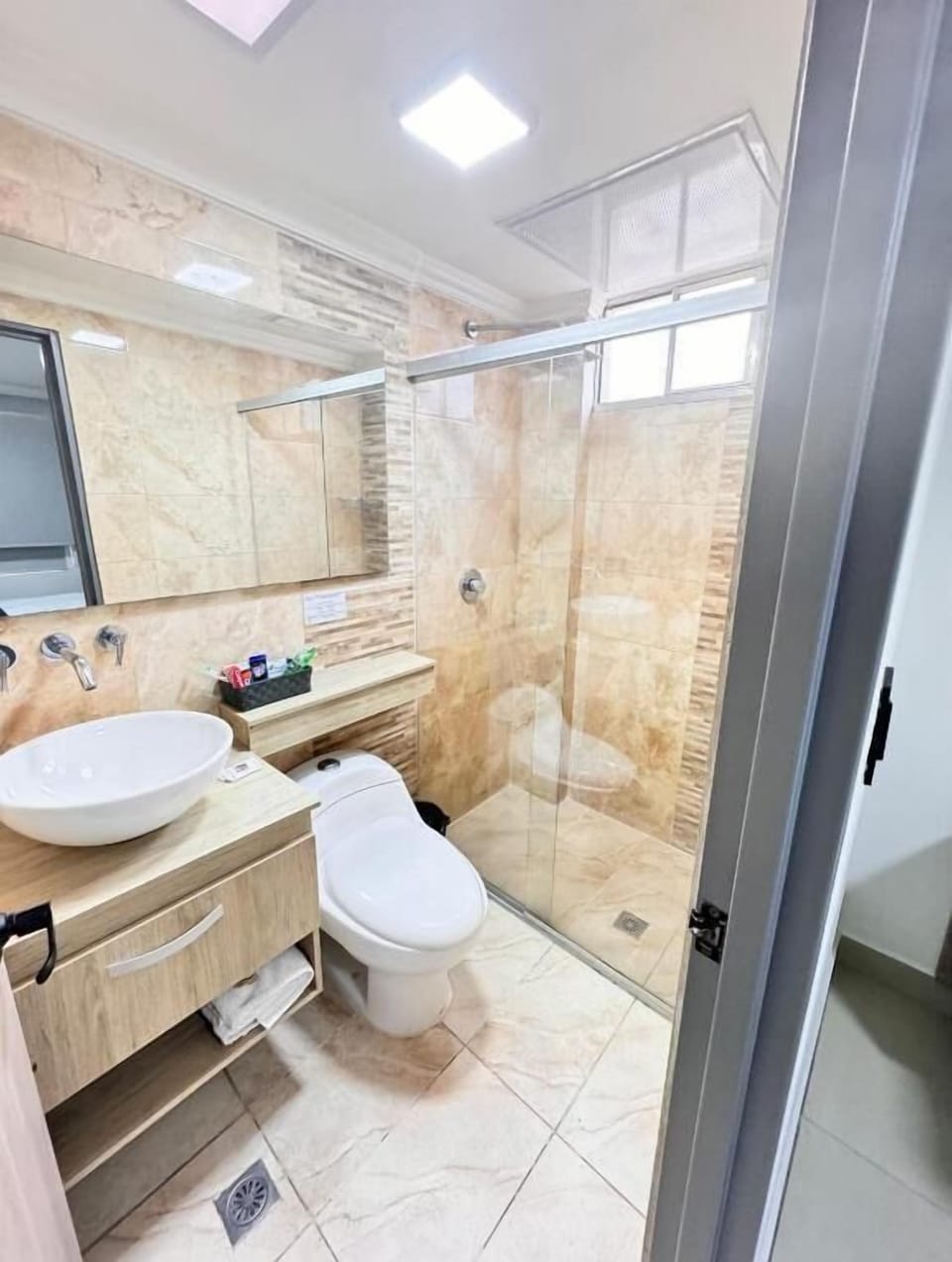 Towels, soap, toilet paper