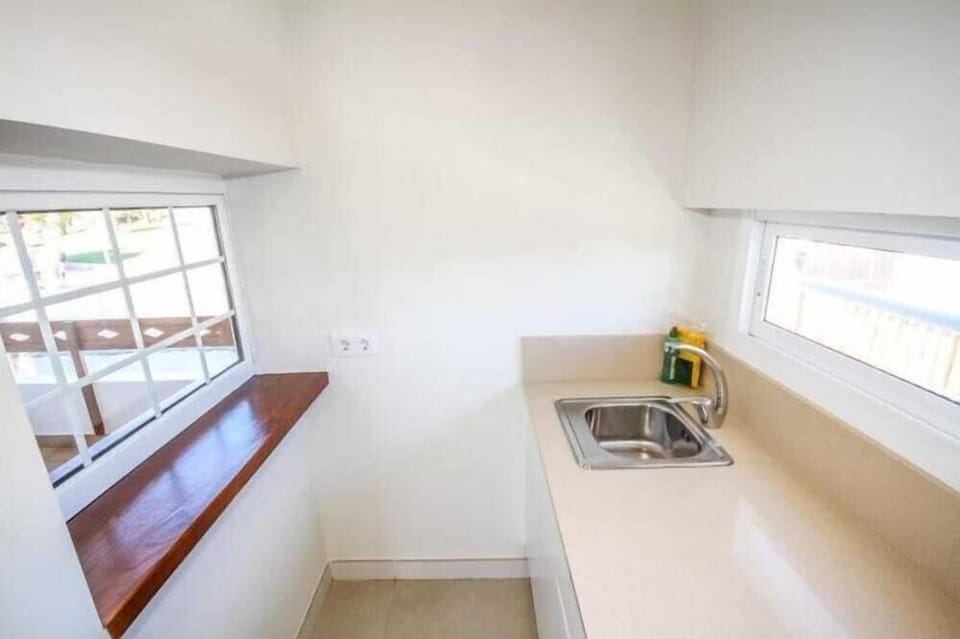Fridge, microwave, electric kettle, toaster