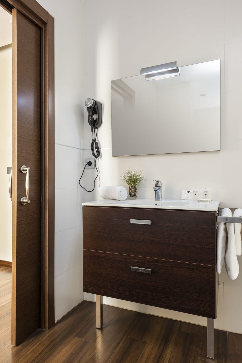 Free toiletries, hair dryer, towels