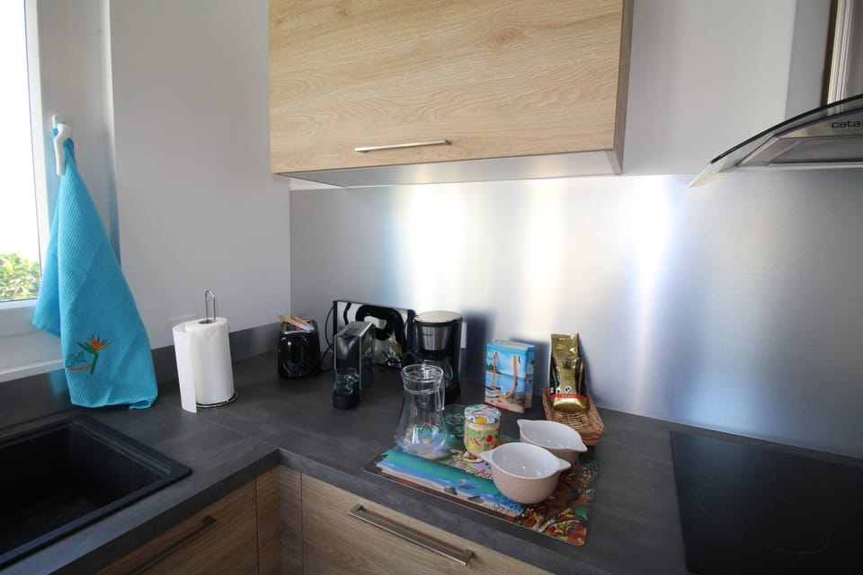Full-size fridge, microwave, oven, stovetop