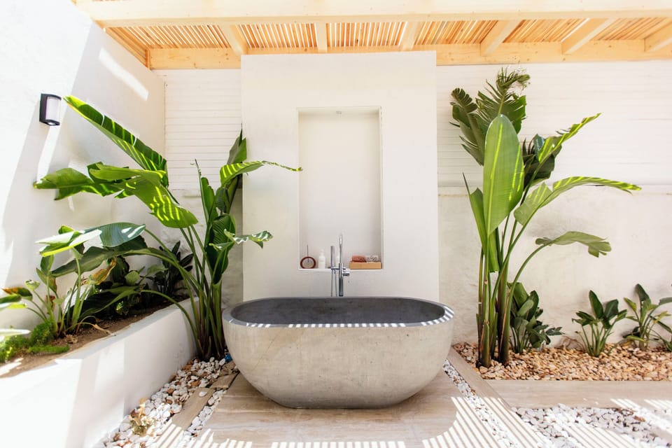 Deluxe Room, Private Bathroom, Garden Area | Deep soaking bathtub