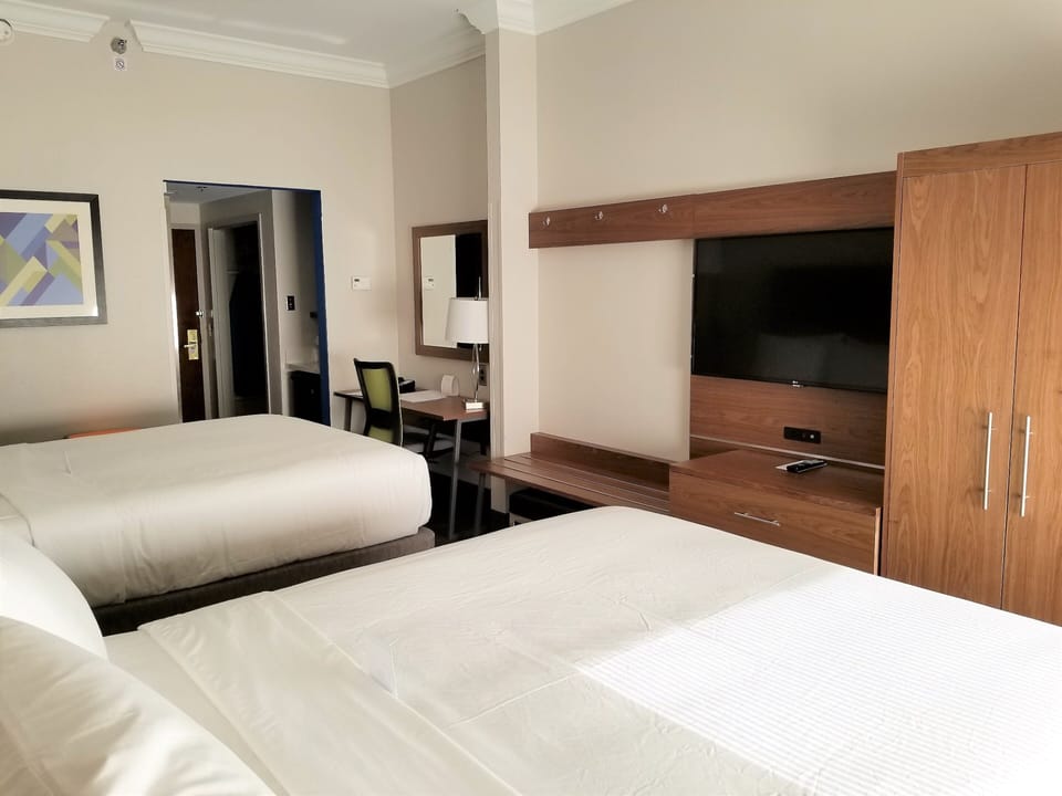 In-room safe, desk, laptop workspace, blackout drapes