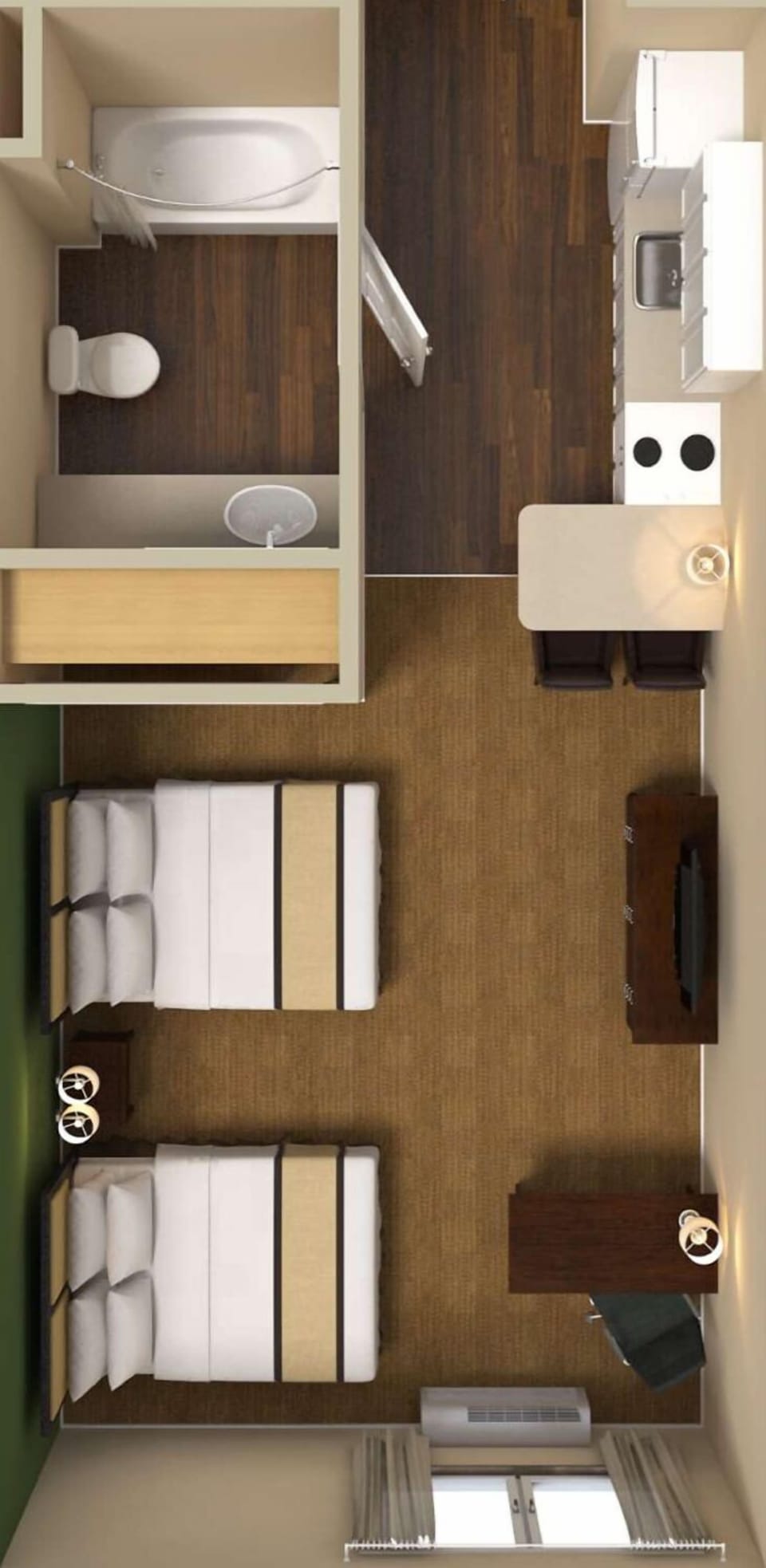 Desk, blackout drapes, iron/ironing board, free WiFi