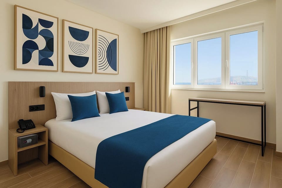 Deluxe Double or Twin Room, Sea View | In-room safe, desk, laptop workspace, blackout drapes