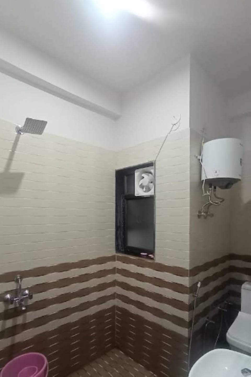 Shower, soap, toilet paper