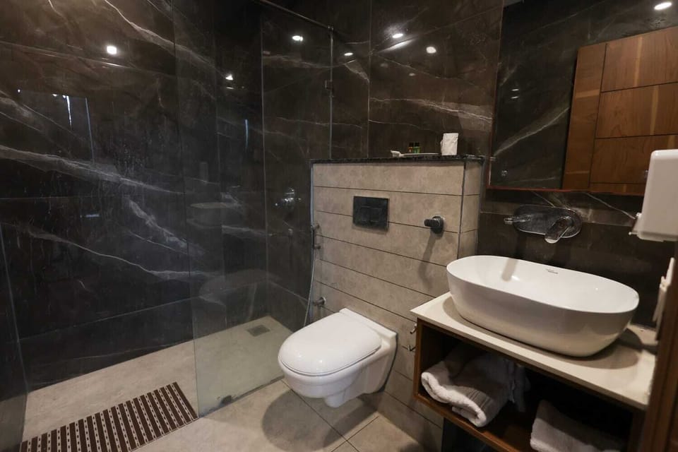 Deluxe Room | Bathroom | Shower, towels, soap, shampoo