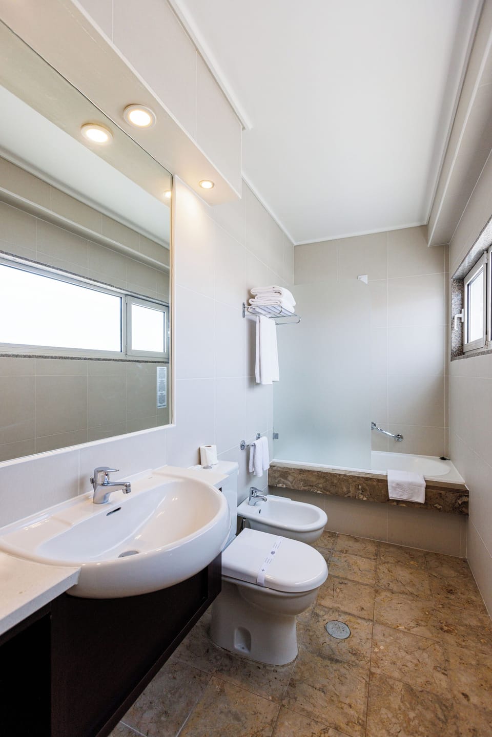 Free toiletries, hair dryer, bidet, towels
