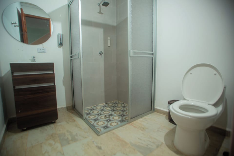 Standard Double Room | Bathroom | Shower, towels, soap, shampoo