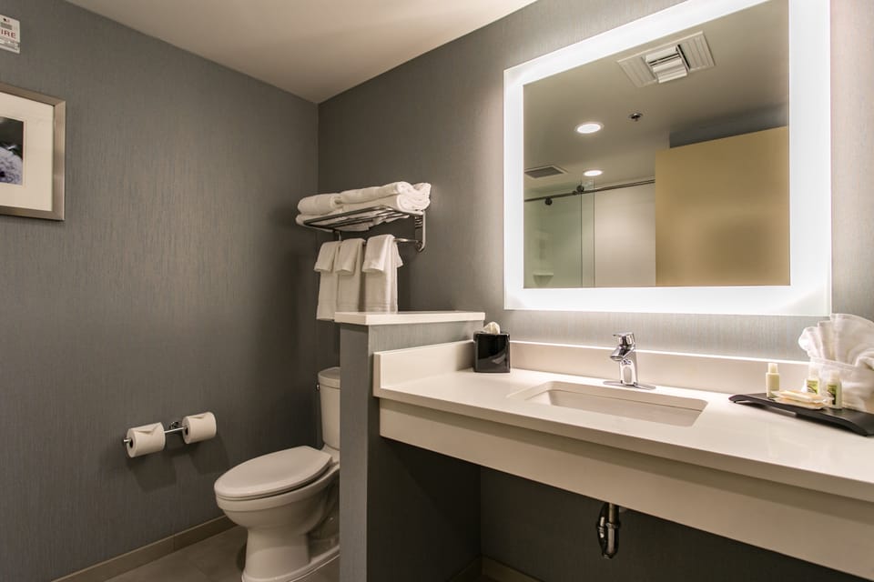 Free toiletries, hair dryer, towels, soap
