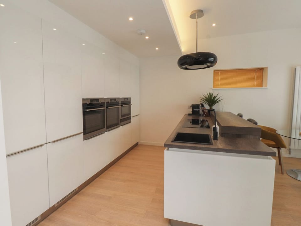 Fridge, dishwasher, toaster, cookware/dishes/utensils