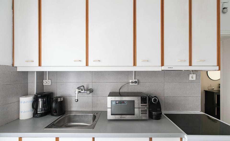 Apartment, Balcony, City View | Private kitchen | Full-size fridge, microwave, oven, stovetop