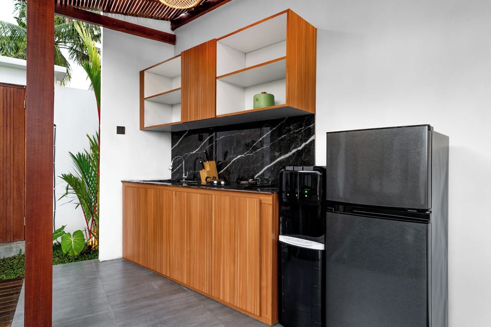 Exclusive Villa, 2 Bedrooms, Private Pool | Private kitchen | Full-size fridge, stovetop, rice cooker, cookware/dishes/utensils