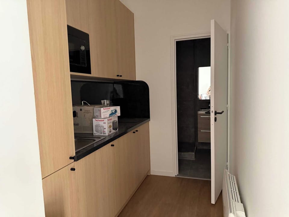 Apartment | Private kitchen | Fridge, microwave, stovetop, electric kettle