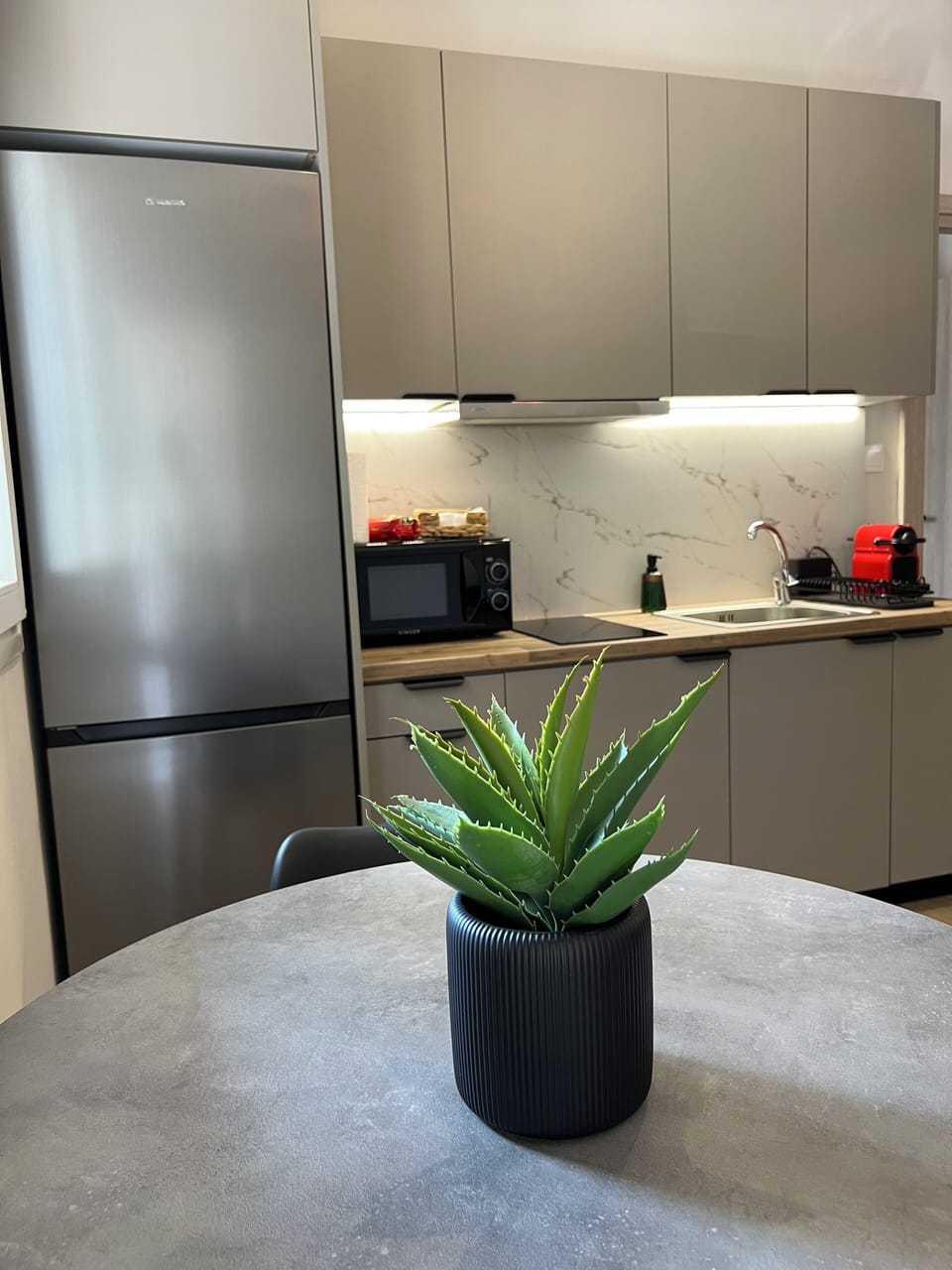 Apartment, 1 Queen Bed | Private kitchen | Fridge, microwave, espresso maker, coffee/tea maker