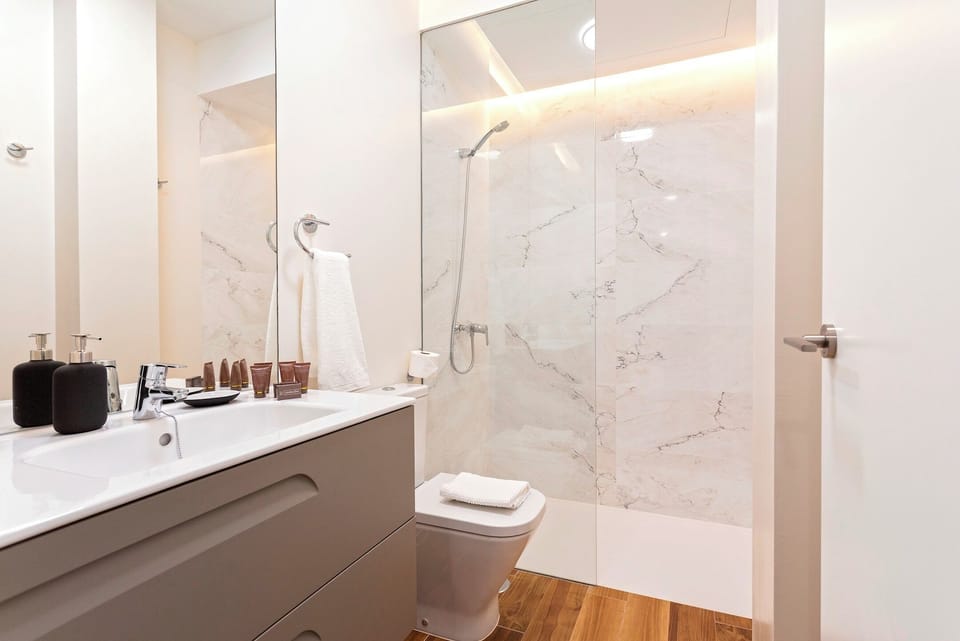 Apartment (2 Bedrooms) | Bathroom | Shower, free toiletries, hair dryer, towels