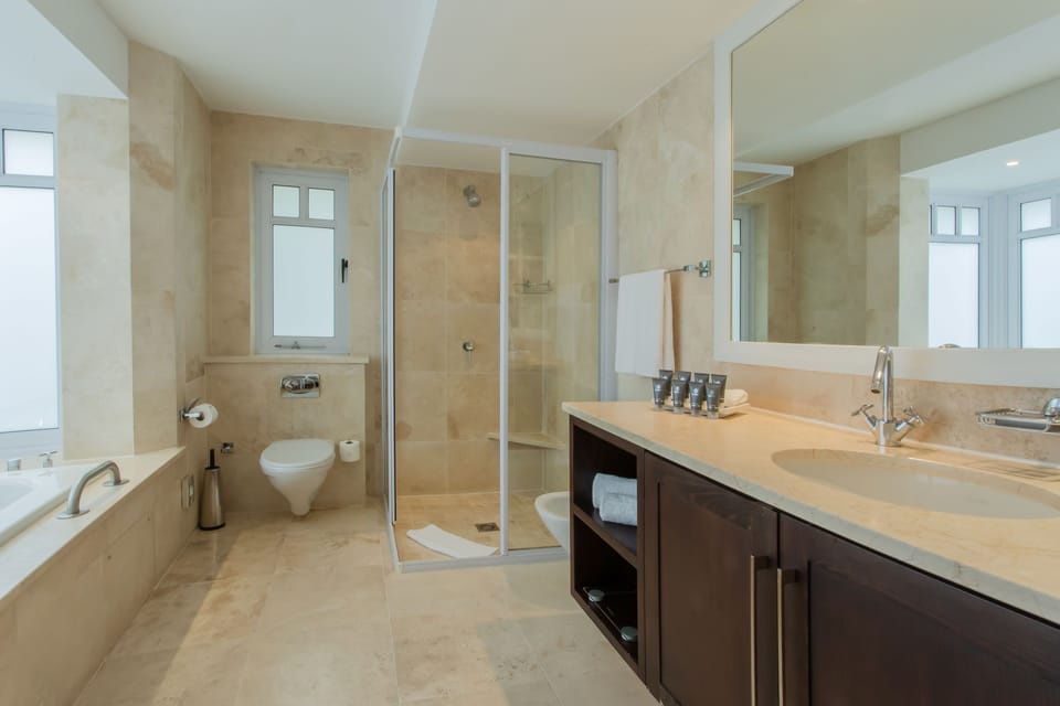 Luxury Room | Bathroom | Separate tub and shower, deep soaking tub, free toiletries, hair dryer