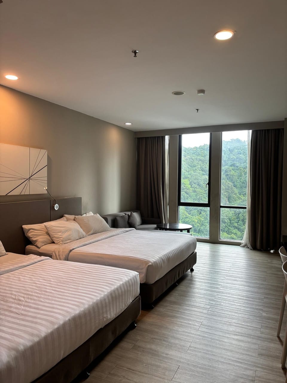 Deluxe Quadruple Room, Non Smoking, Mountain View | In-room safe, desk, blackout drapes, iron/ironing board