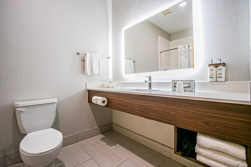 Free toiletries, hair dryer, towels, shampoo