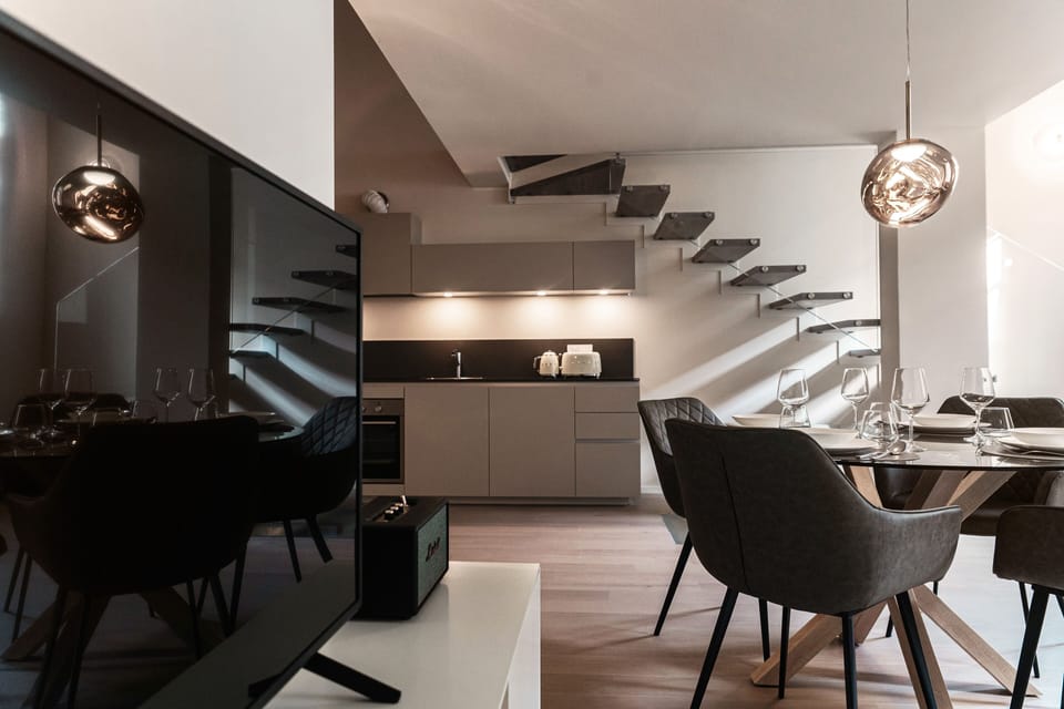 Apartment | Private kitchen | Full-size fridge, oven, stovetop, dishwasher