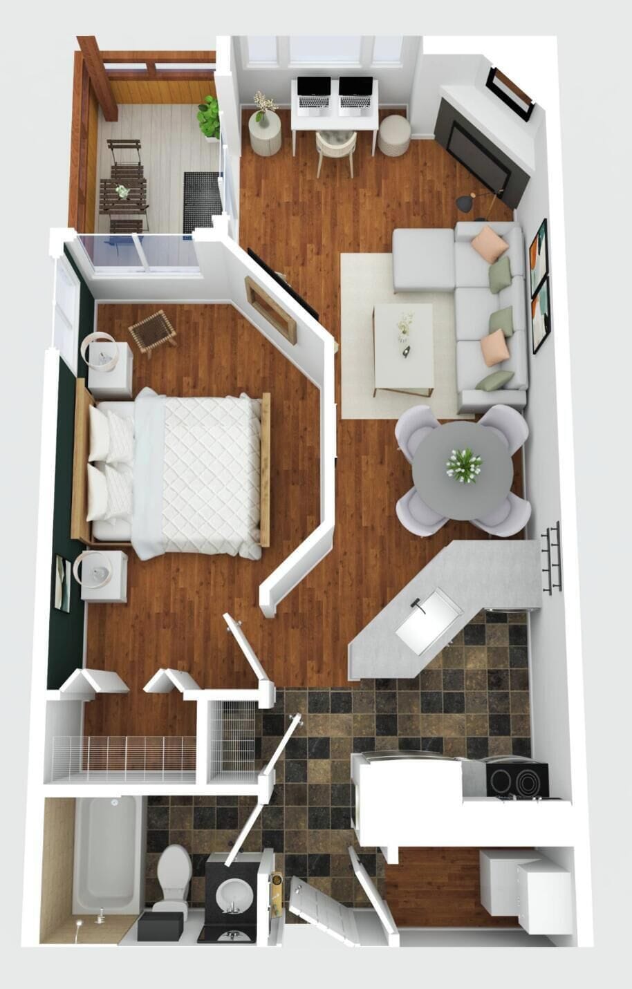 Condo, 1 Queen Bed with Sofa bed, Hot Tub, Mountain View (Misty Mountain at Marketplace Lodge) | Floor plan