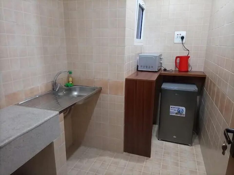 Family Apartment, Balcony, City View | Private kitchen | Fridge, microwave, oven, stovetop