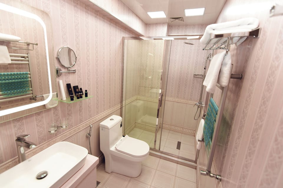 Deluxe Twin Room, City View | Bathroom | Shower, hair dryer, slippers, bidet